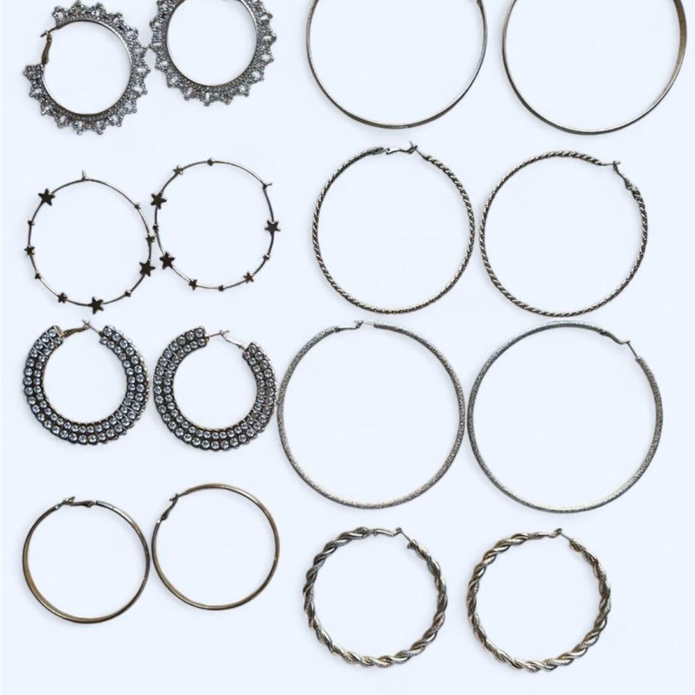 Golden Hoop Earrings Set